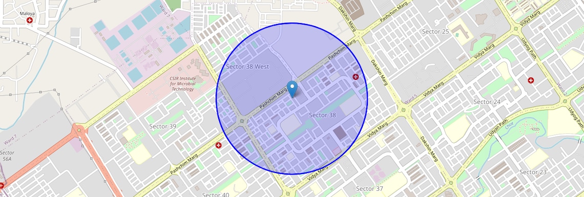 Location Map of Sector 38, Chandigarh