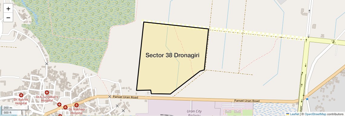 Location Map of Sector 38 Dronagiri, Navi Mumbai