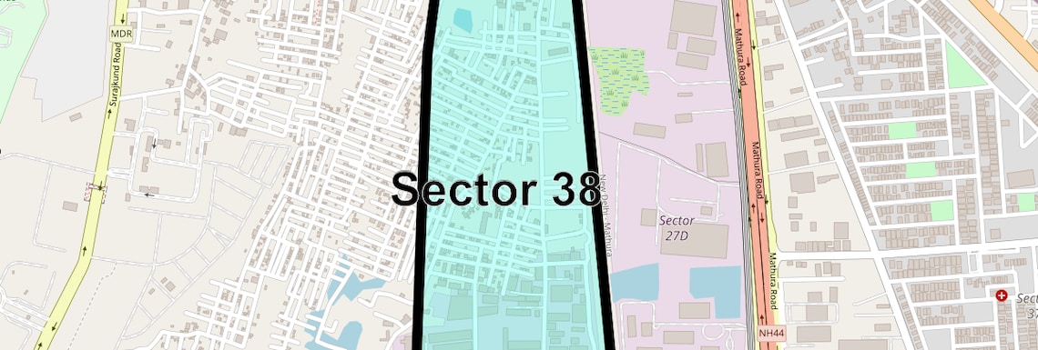 Location Map of Sector 38, Faridabad