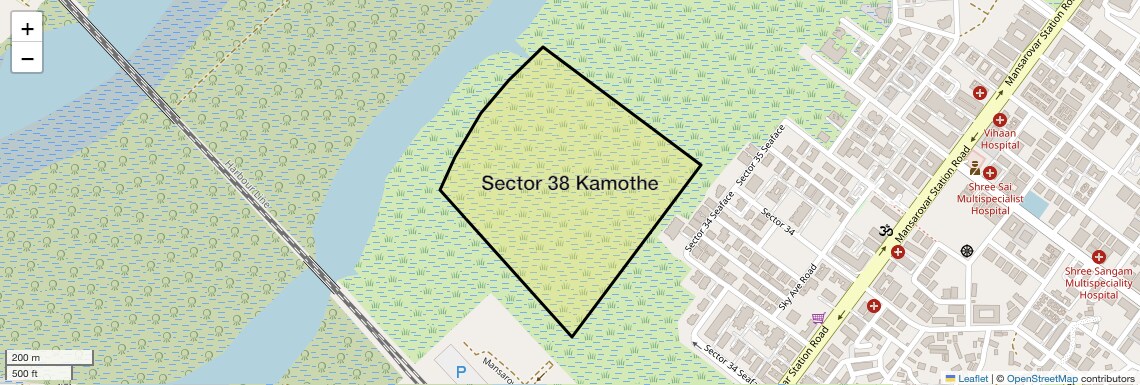Location Map of Sector 38 Kamothe, Navi Mumbai