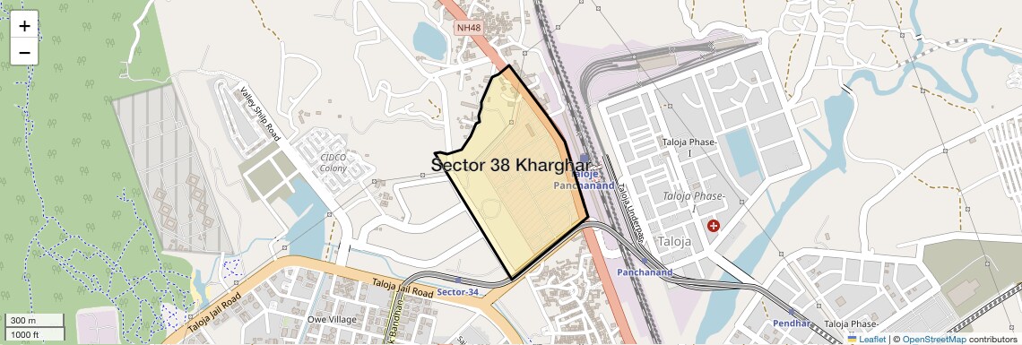 Location Map of Sector 38 Kharghar, Navi Mumbai