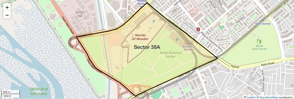 Location Map of Sector 38A, Noida
