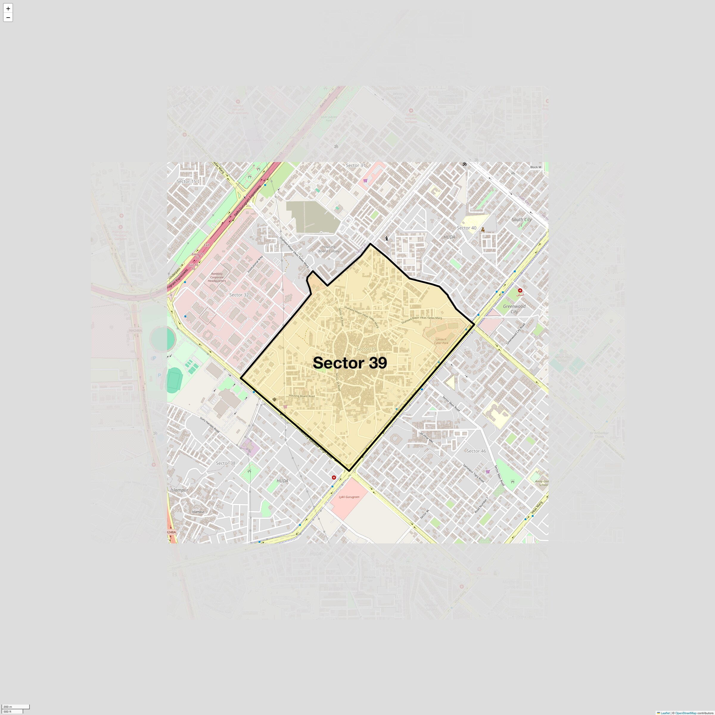 Location Map of Sector 39, Gurgaon