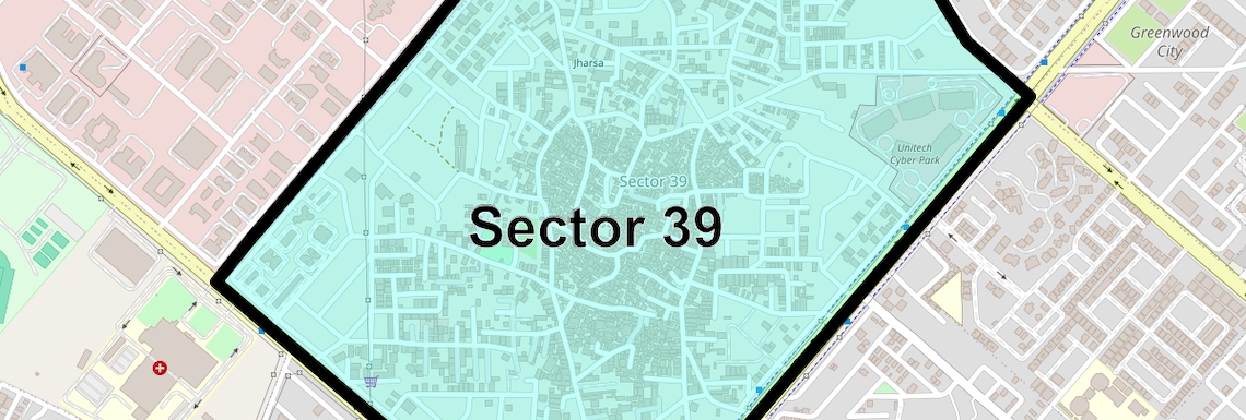 Location Map of Sector 39, Gurgaon