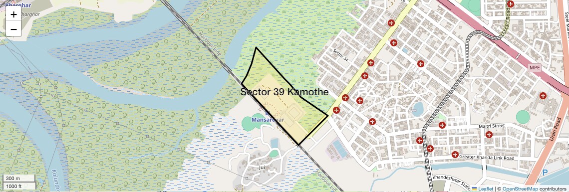 Location Map of Sector 39 Kamothe, Navi Mumbai