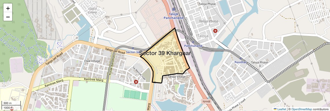 Location Map of Sector 39 Kharghar, Navi Mumbai