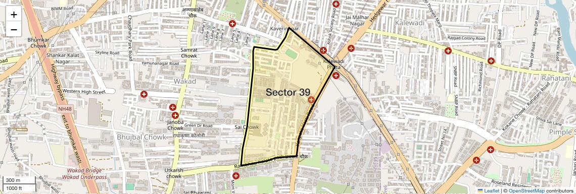 Location Map of Sector 39, Pune