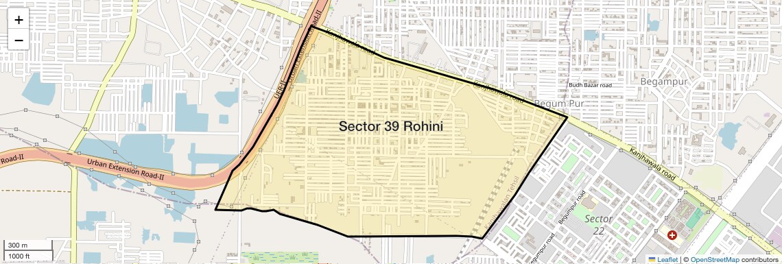 Location Map of Sector 39 Rohini, Delhi