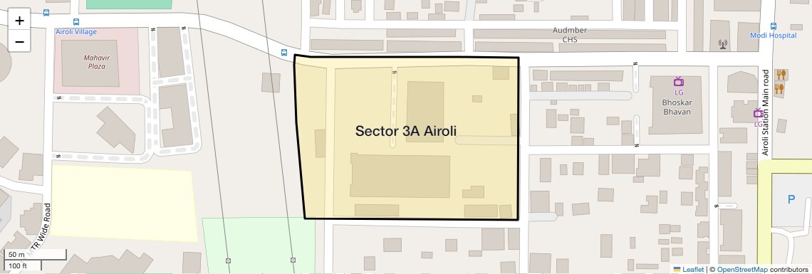 Location Map of Sector 3A Airoli, Navi Mumbai