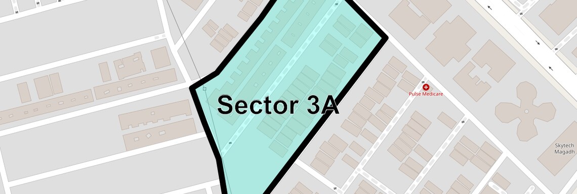 Location Map of Sector 3a, Ghaziabad