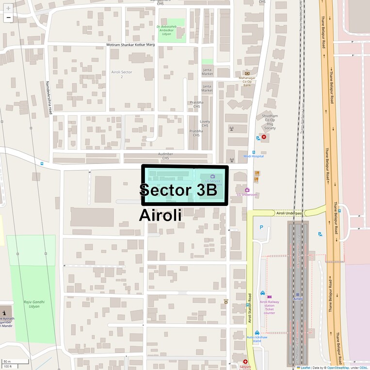 Location Map of Sector 3b Airoli