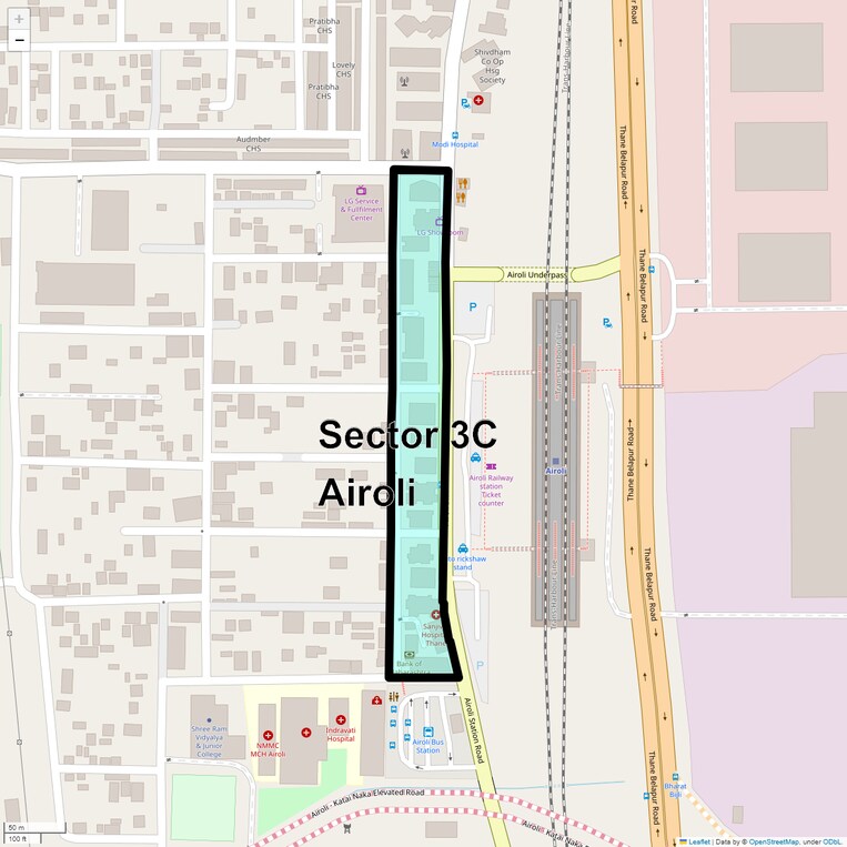 Location Map of Sector 3c Airoli