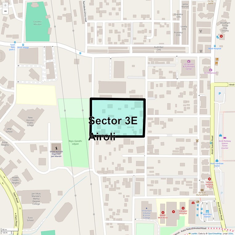 Location Map of Sector 3e Airoli