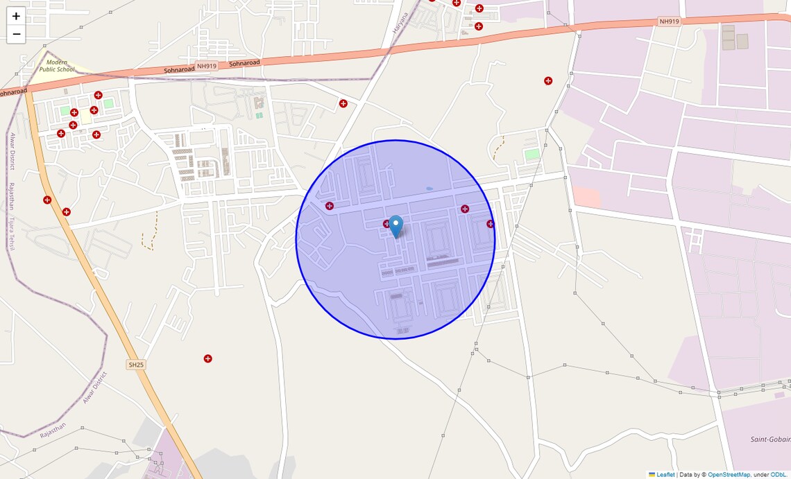 Location Map of Sector 4, Bhiwadi