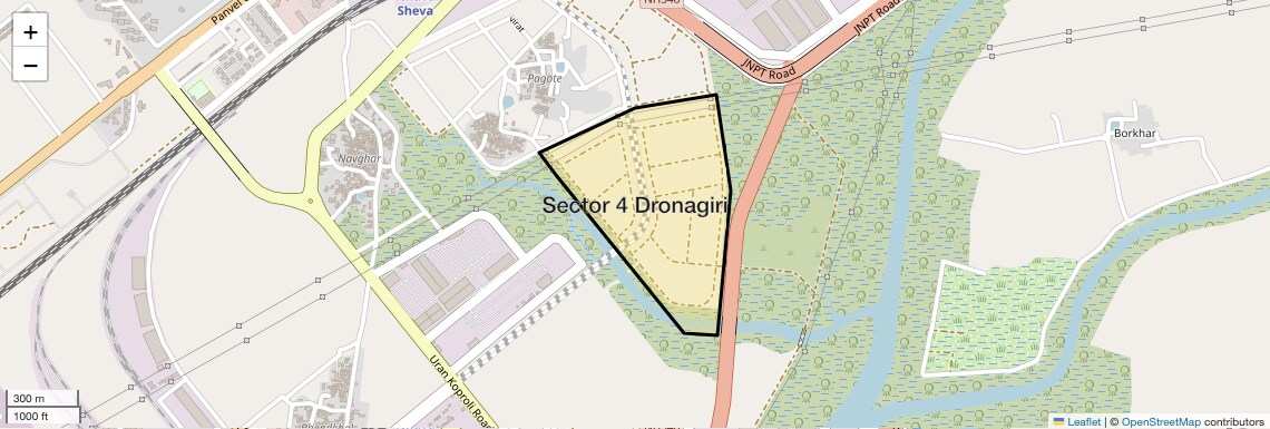 Location Map of Sector 4 Dronagiri, Navi Mumbai