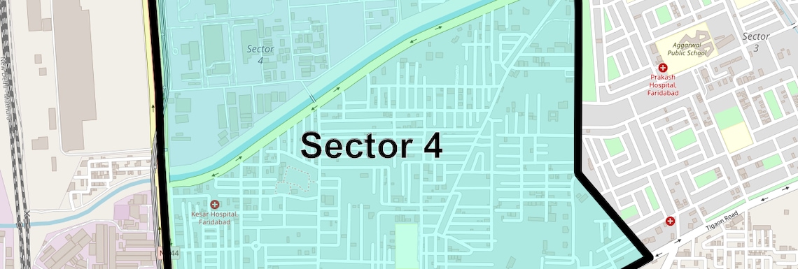 Location Map of Sector 4, Faridabad
