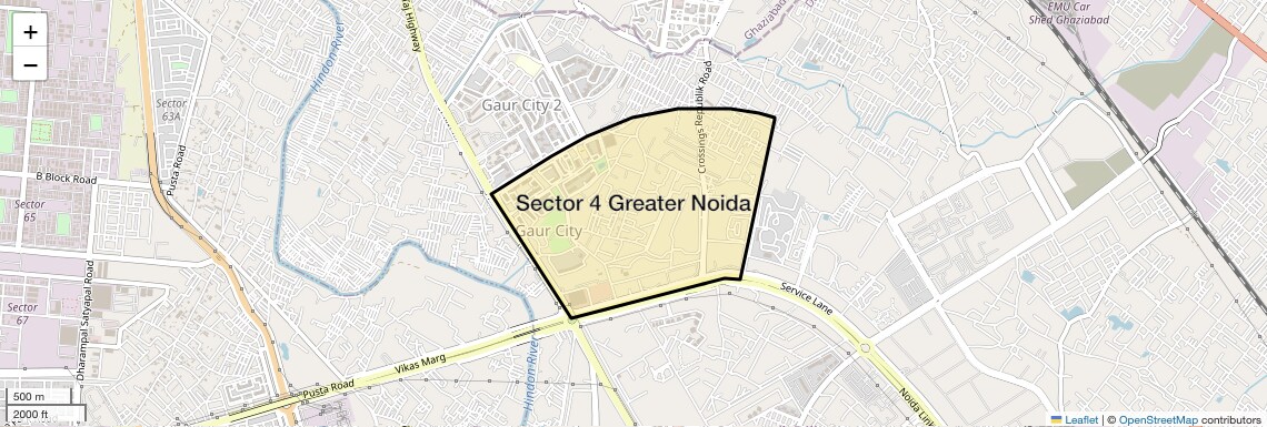 Location Map of Sector 4 Greater Noida, Greater Noida