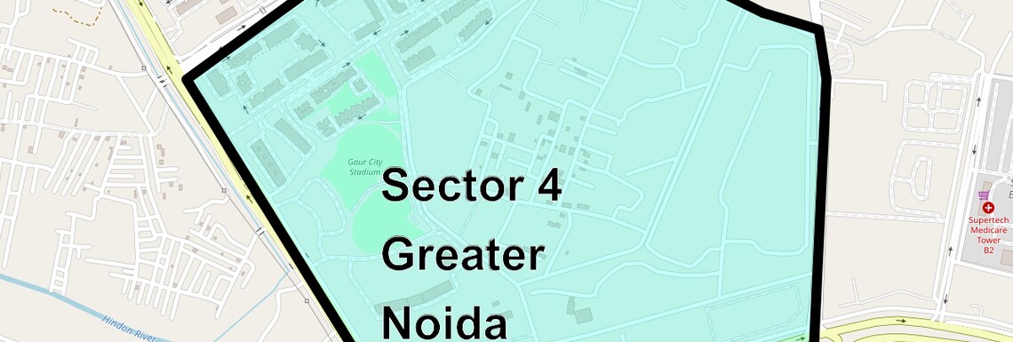 Location Map of Sector 4 Greater Noida, Greater Noida