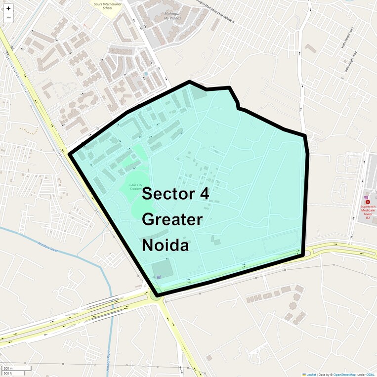 Location Map of Sector 4 Greater Noida