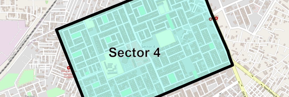 Location Map of Sector 4, Gurgaon