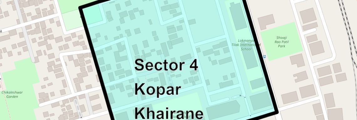 Location Map of Sector 4 Kopar Khairane, Navi Mumbai