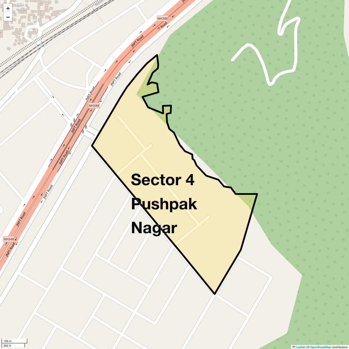 Location Map of Sector 4 Pushpak Nagar, Navi Mumbai