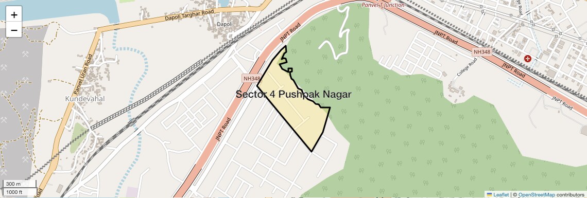 Location Map of Sector 4 Pushpak Nagar, Navi Mumbai