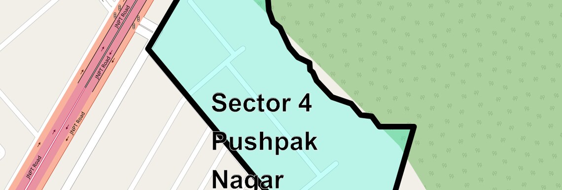 Location Map of Sector 4 Pushpak Nagar, Navi Mumbai