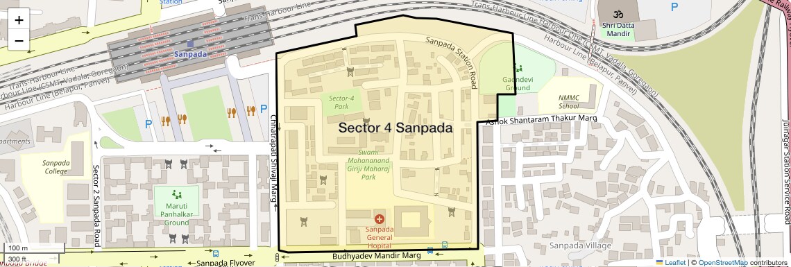 Location Map of Sector 4 Sanpada, Navi Mumbai