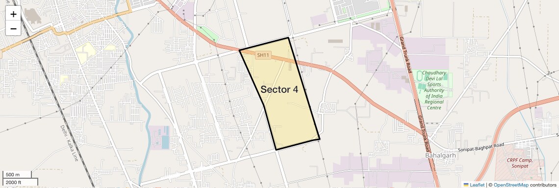Location Map of Sector 4, Sonipat