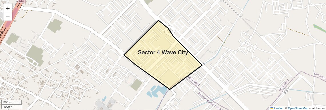 Location Map of Sector 4 Wave City, Ghaziabad