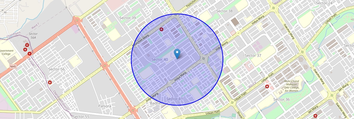 Location Map of Sector 40, Chandigarh