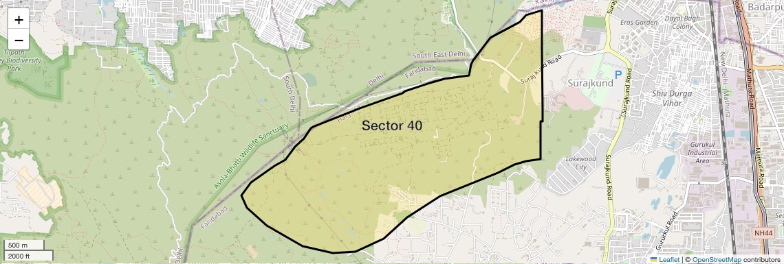 Location Map of Sector 40, Faridabad