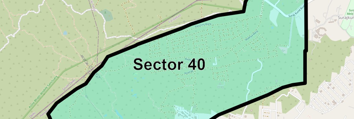 Location Map of Sector 40, Faridabad