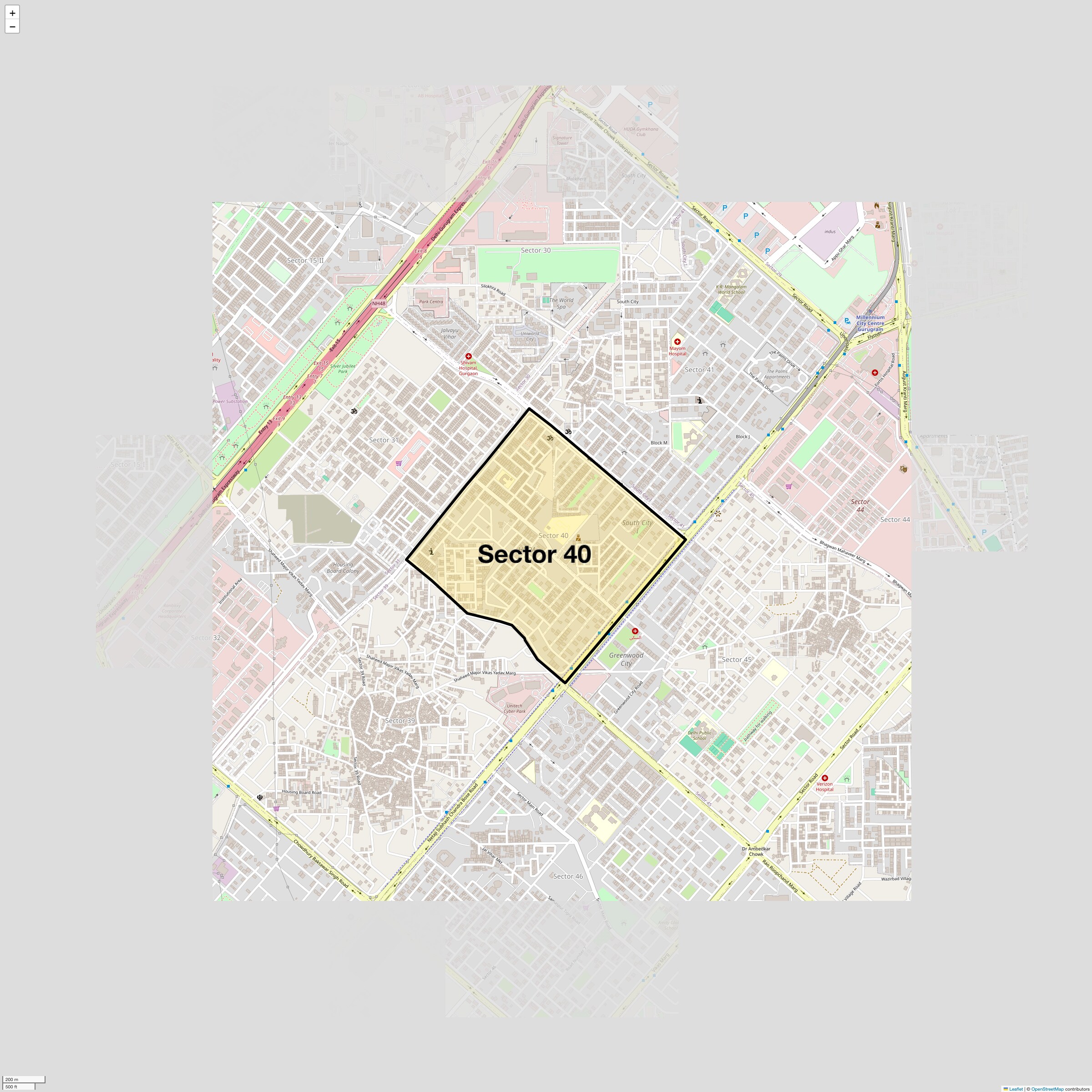 Location Map of Sector 40, Gurgaon