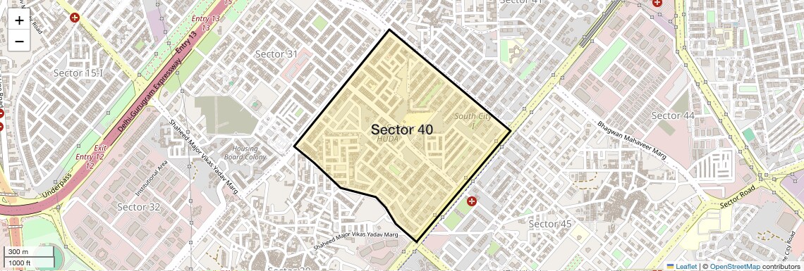 Location Map of Sector 40, Gurgaon