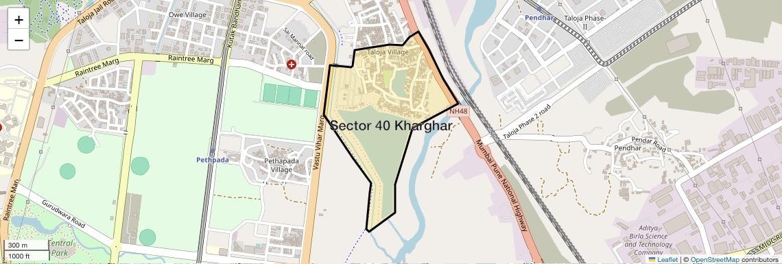 Location Map of Sector 40 Kharghar, Navi Mumbai