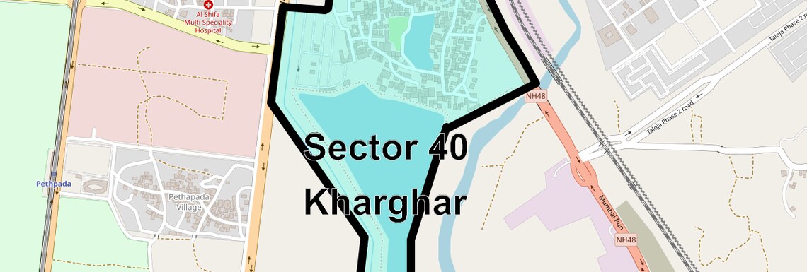 Location Map of Sector 40 Kharghar, Navi Mumbai
