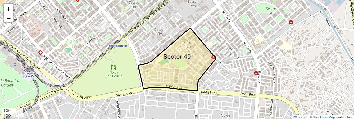 Location Map of Sector 40, Noida