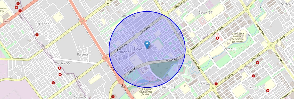 Location Map of Sector 41, Chandigarh