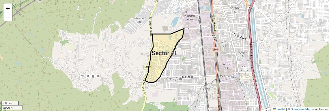 Location Map of Sector 41, Faridabad