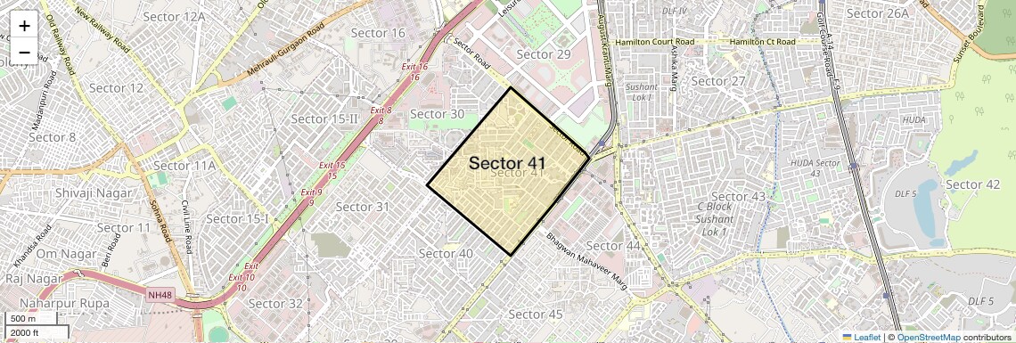 Location Map of Sector 41, Gurgaon