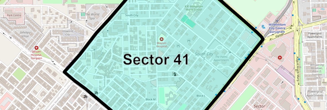 Location Map of Sector 41, Gurgaon