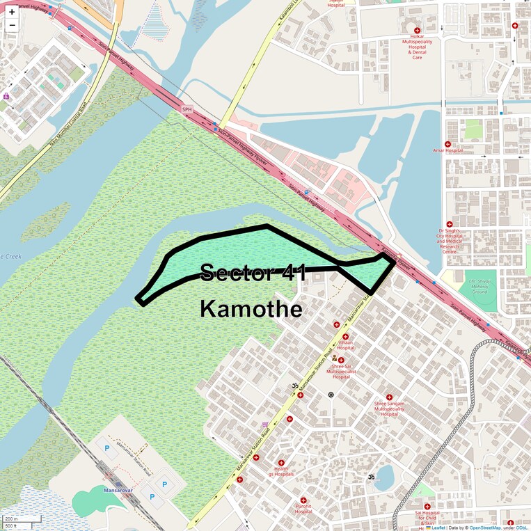 Location Map of Sector 41 Kamothe