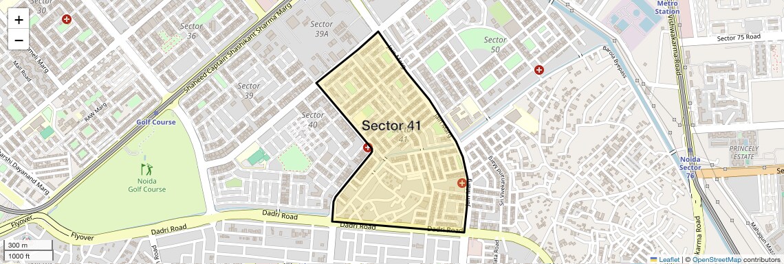 Location Map of Sector 41, Noida