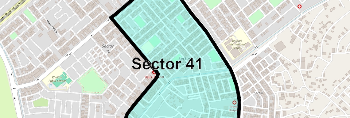 Location Map of Sector 41, Noida
