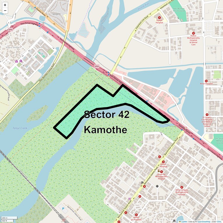 Location Map of Sector 42 Kamothe