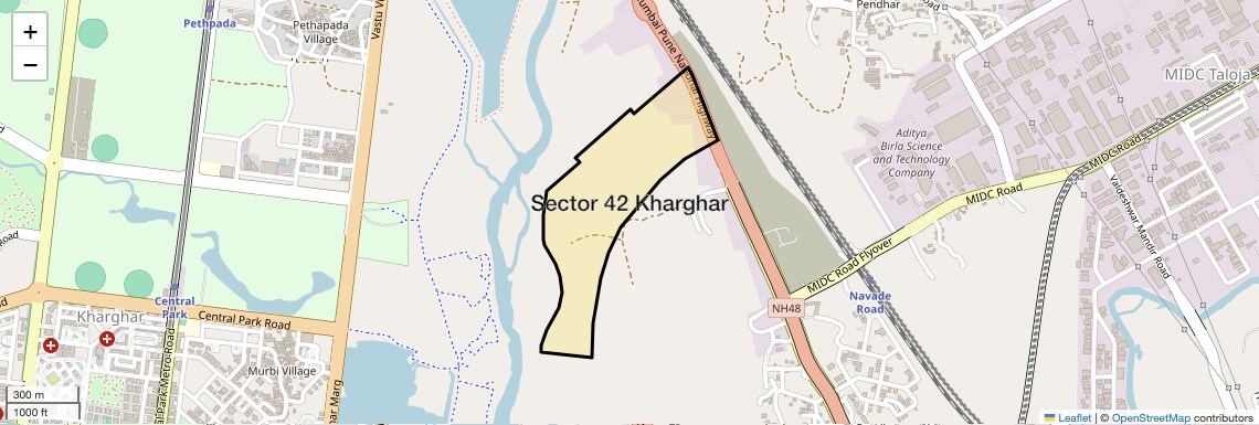 Location Map of Sector 42 Kharghar, Navi Mumbai