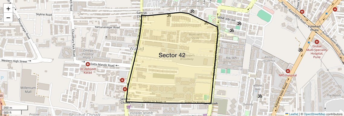 Location Map of Sector 42, Pune
