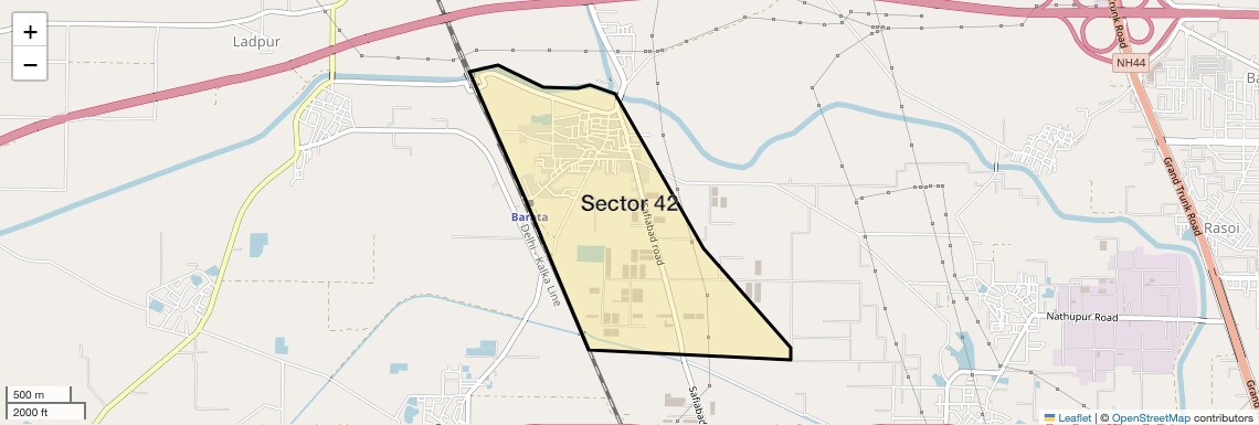 Location Map of Sector 42, Sonipat